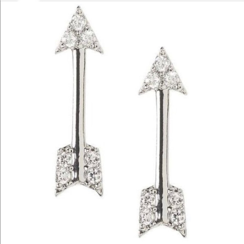 NWT Banana Republic Arrow Diamond Silver Earrings